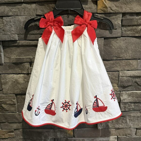 Rachel Zoe Dress Nautical Sundress Patriotic July 4th Summer Lake 12 Months - Picture 1 of 4